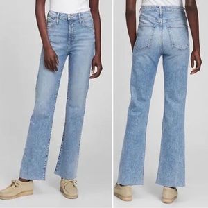 GAP High Rise Vintage Flare Raw Hem Light Wash Jeans Women’s Size 32/14